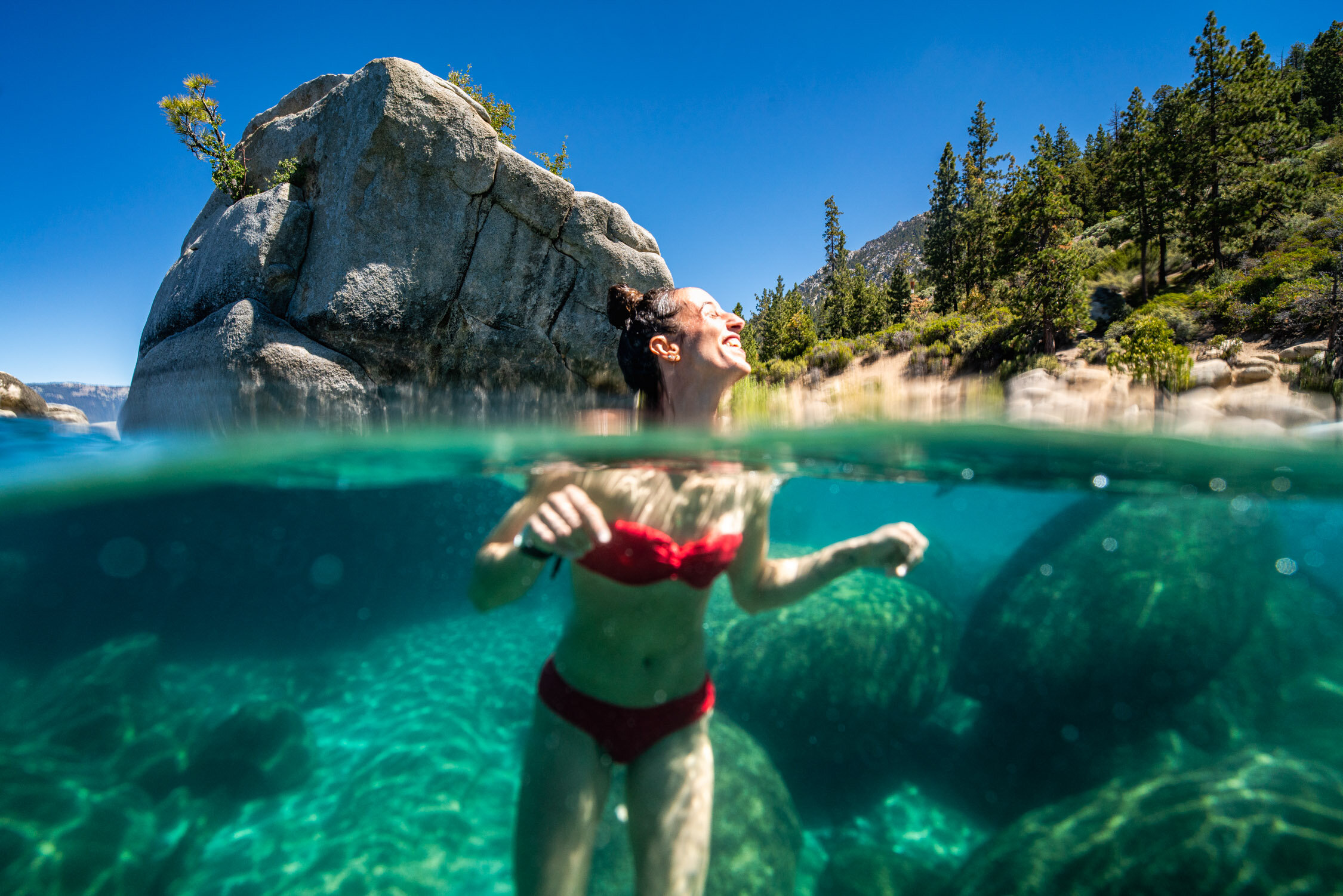 Swimming in Lake Tahoe